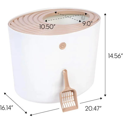 Top Entry Cat Litter Box – Stylish &amp; Enclosed Design