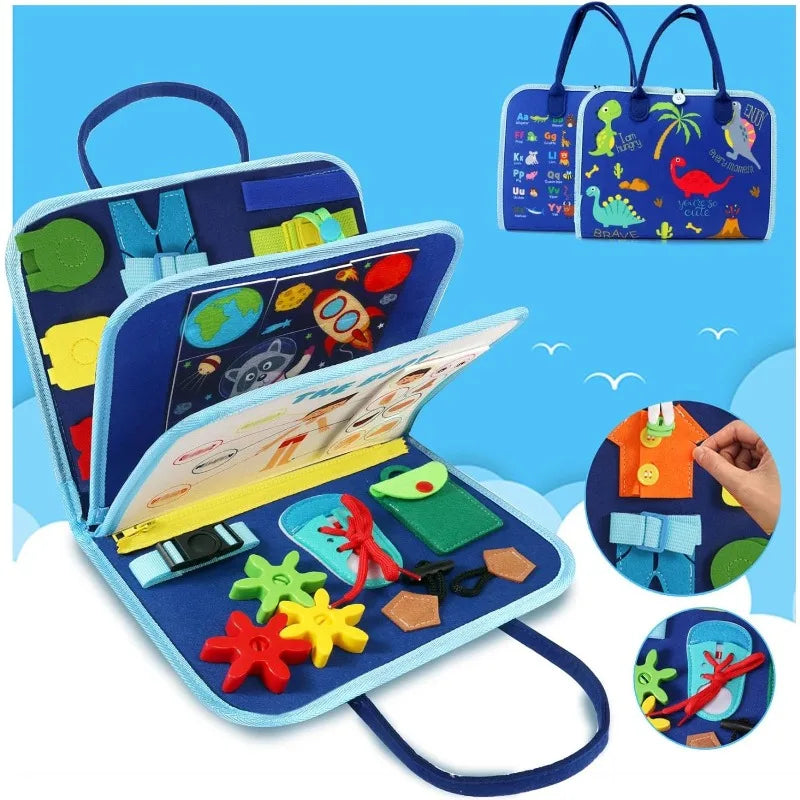Montessori Busy Board – Sensory Toy for Ages 1–3