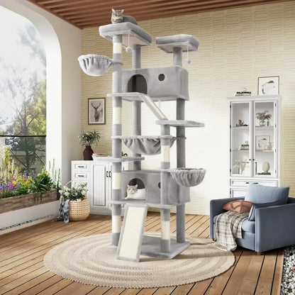 81” Multi-Level Cat Tower with Hammock and Perches