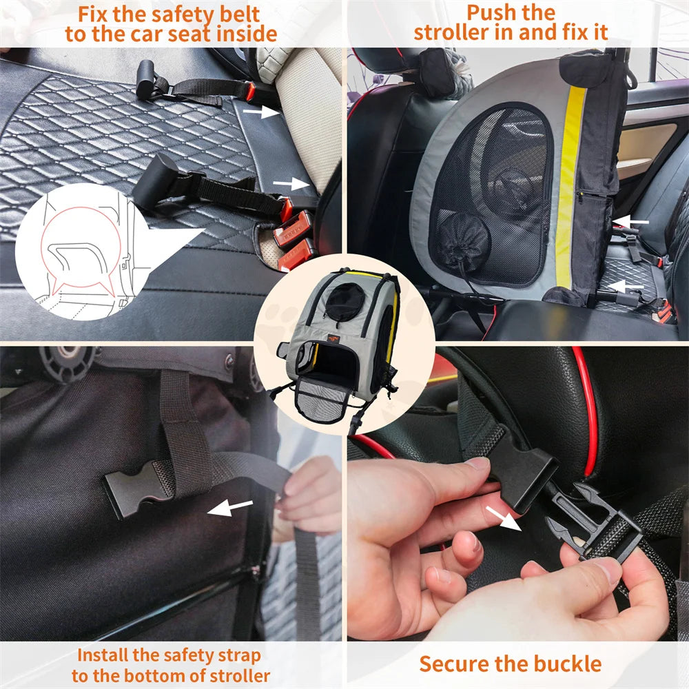 2-in-1 Foldable Pet Stroller – Dogs and Cats