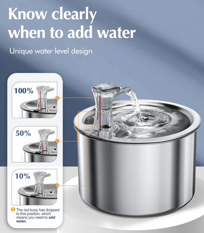 2L Stainless Steel Water Fountain – Sensor and Heater