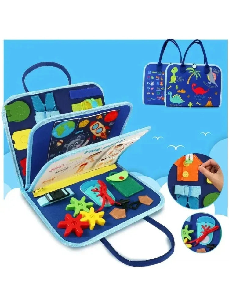 Montessori Busy Board – Sensory Toy for Ages 1–3