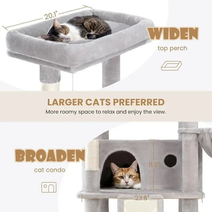 81” Multi-Level Cat Tower with Hammock and Perches