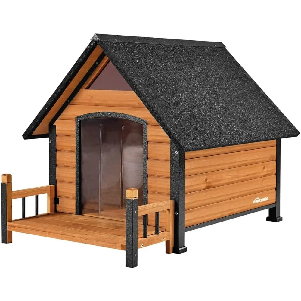 Waterproof Dog Kennel with Porch – Bite-Proof &amp; Elevated