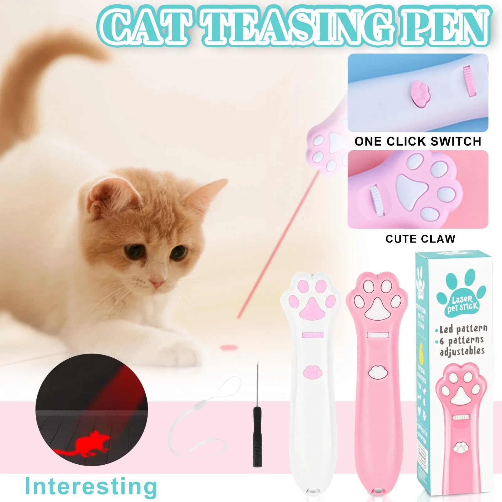 5-Mode LED Laser Pointer – Interactive Pet Toy