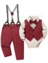 Baby Boy Formal Outfit – Shirt, Vest, Pants & Bowtie
