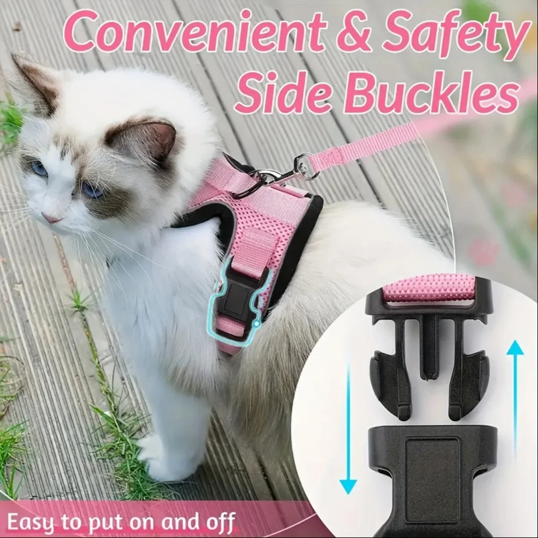 Adjustable Non-Slip Cat Leash Vest – Secure Fit