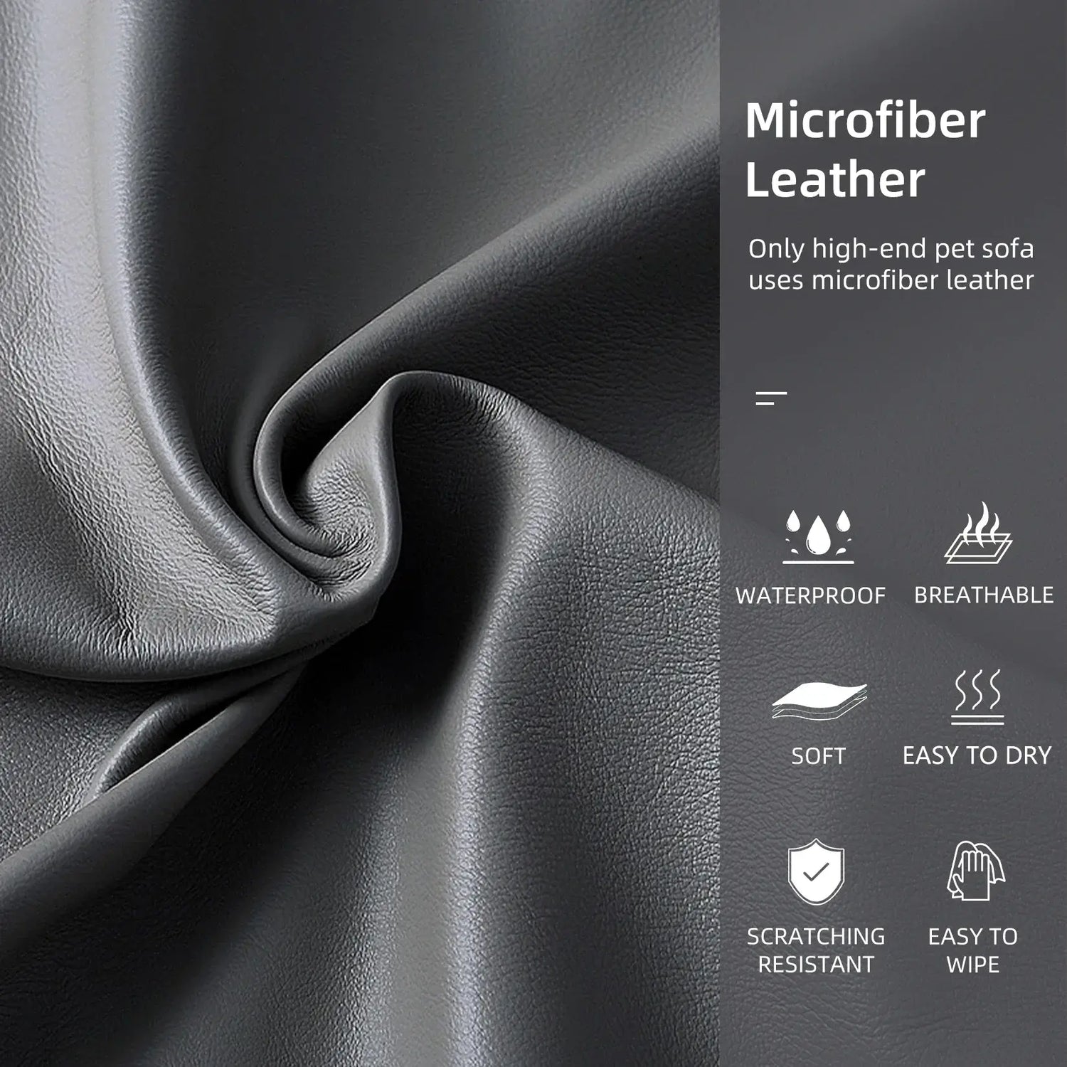 Luxury Raised Sofa for Dogs – Microfiber Leather and Cushion