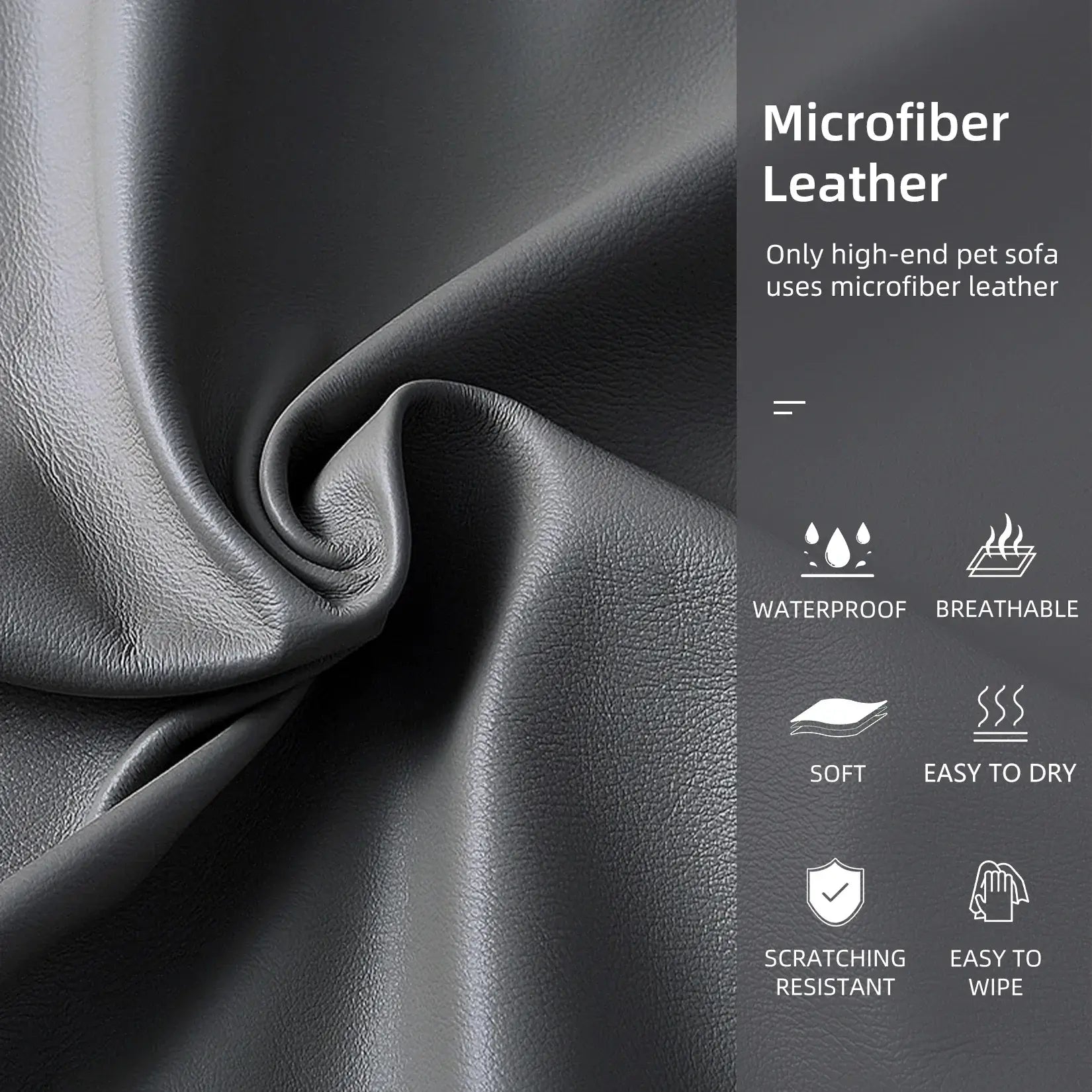 Luxury Raised Sofa for Dogs – Microfiber Leather and Cushion