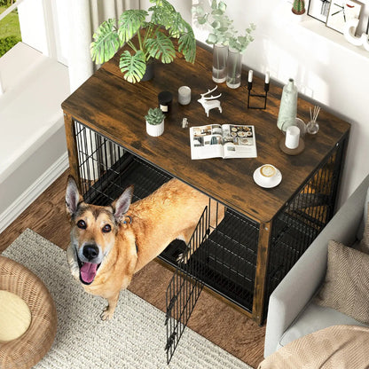 Dog Cage Furniture – 3 Sizes, Double Doors and Tray