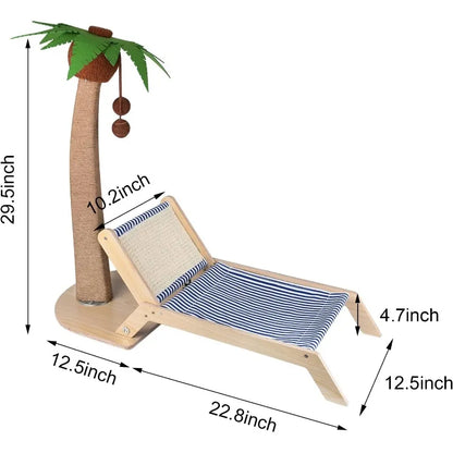 Palm-Shaped Scratching Post with Bed – For Indoor Cats