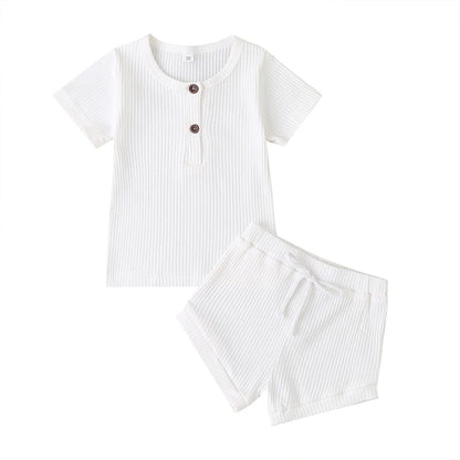 Baby Knitwear Set – Summer Tee &amp; Shorts for Toddlers