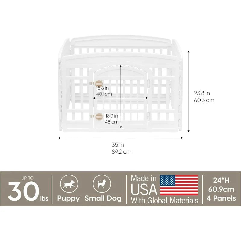 24&quot; Pet Playpen with Door – 4 Panels USA