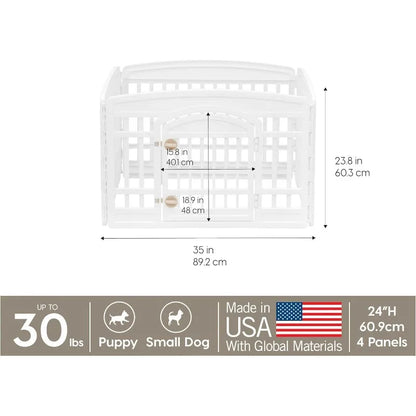 24&quot; Pet Playpen with Door – 4 Panels USA