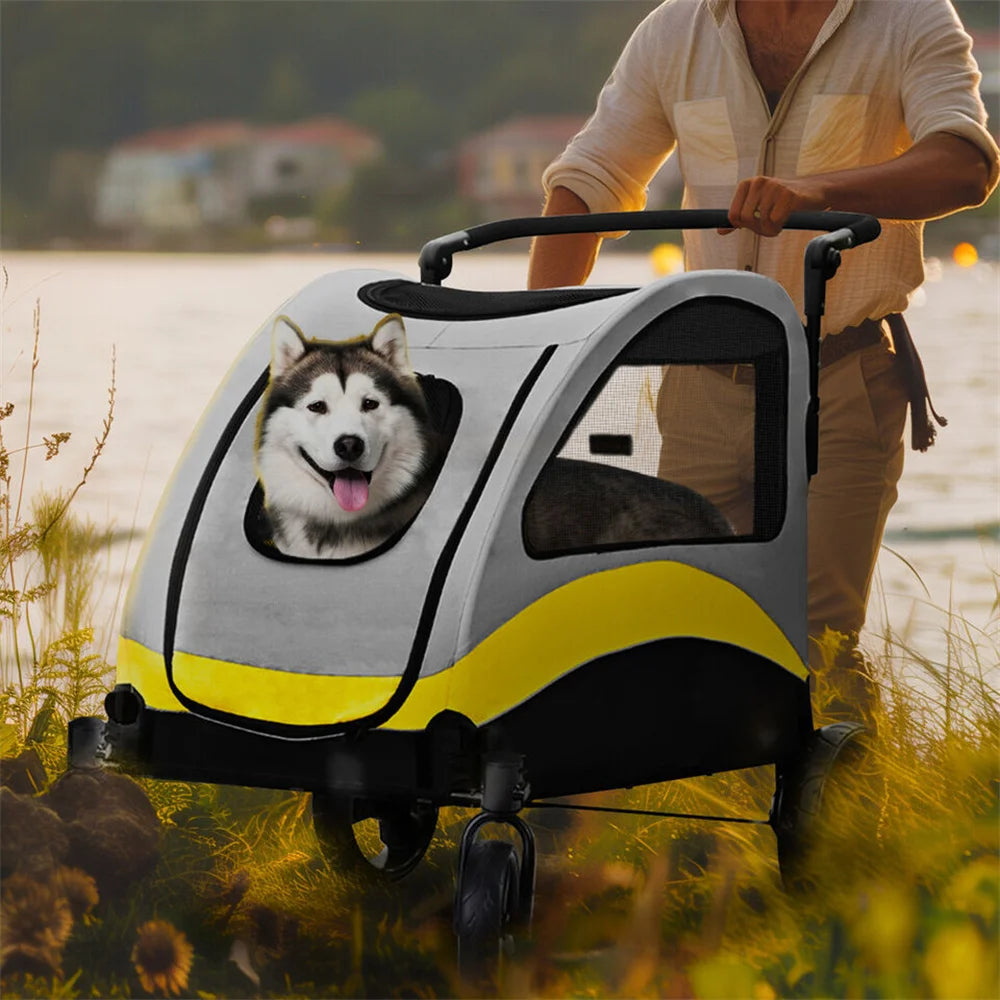 2-in-1 Foldable Pet Stroller – Dogs and Cats