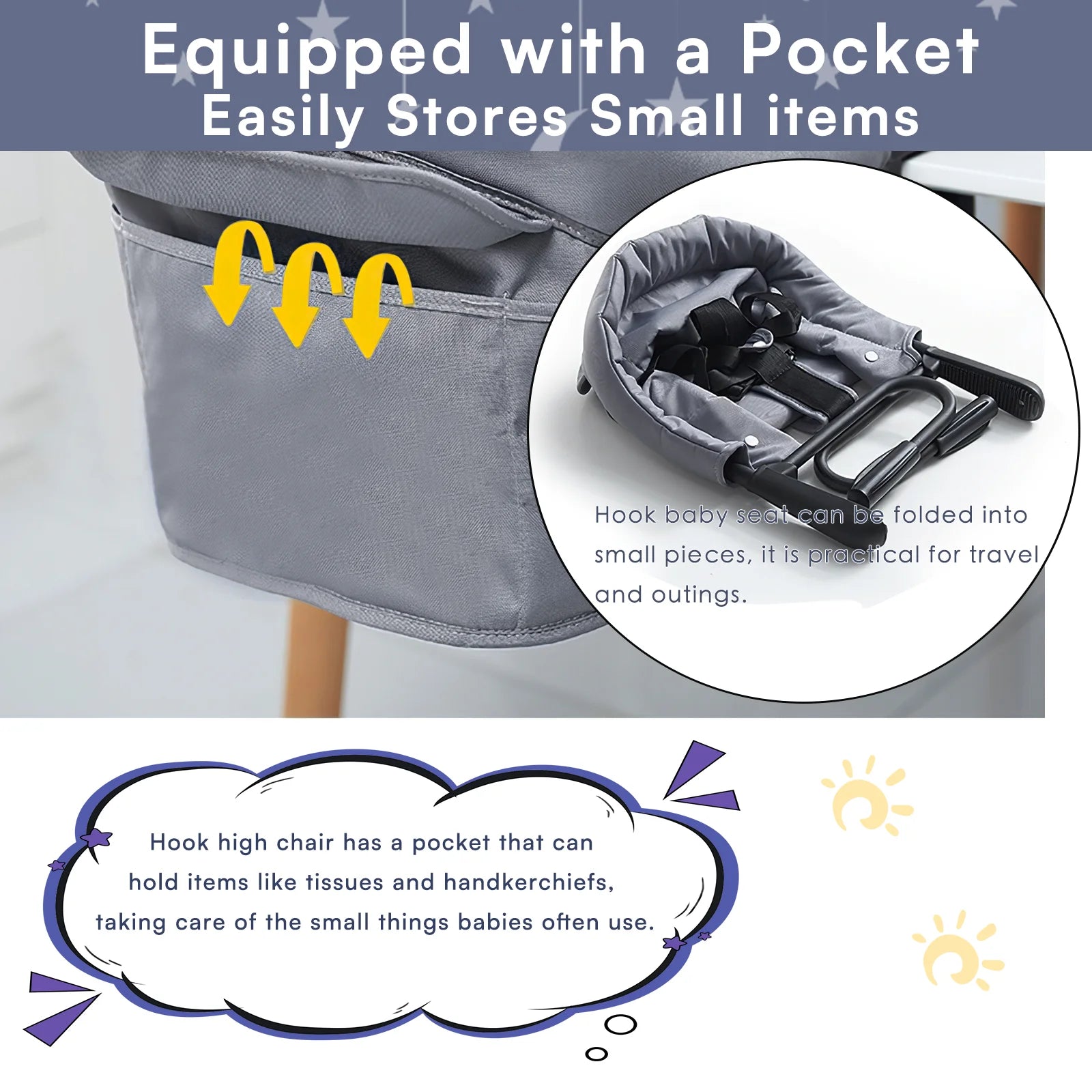 UBRAVOO Hook-On High Chair – Foldable &amp; Portable