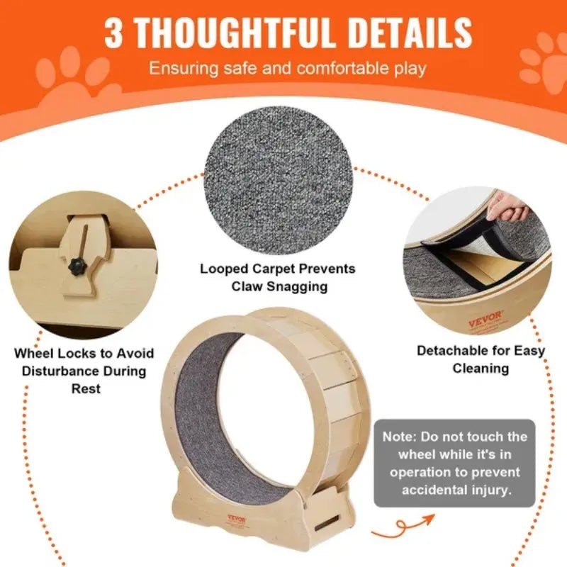 Large Cat Exercise Wheel – Indoor Treadmill w/ Carpet