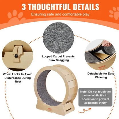 Large Cat Exercise Wheel – Indoor Treadmill w/ Carpet