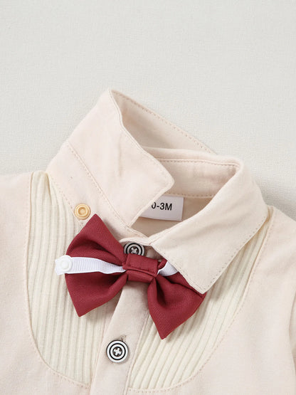 Baby Boy Formal Outfit – Shirt, Vest, Pants &amp; Bowtie