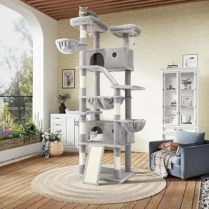 81” Multi-Level Cat Tower with Hammock and Perches