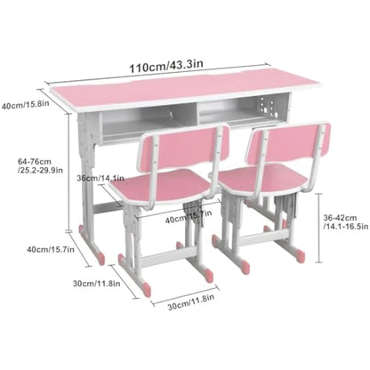 Kids Study Desk Set – Adjustable Table with Storage