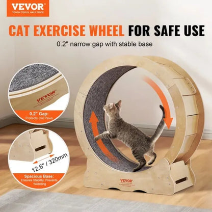 Large Cat Exercise Wheel – Indoor Treadmill w/ Carpet