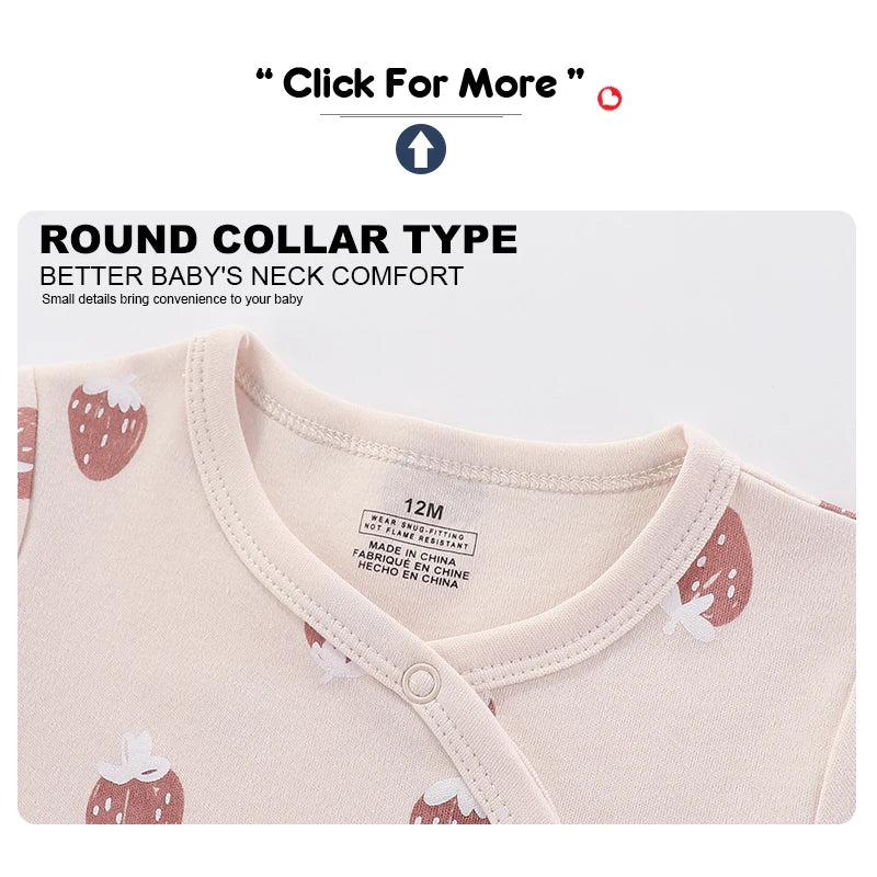 3-Piece Unisex Baby Set – Cotton Romper for Fall/Winter