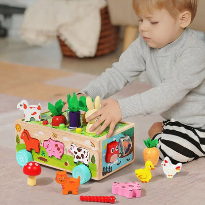 Wooden Animal Shape Sorter – Montessori Toy for Kids