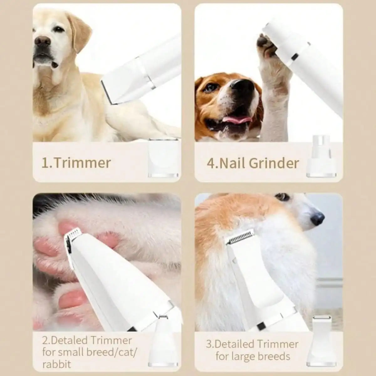 Rechargeable Pet Grooming Kit – Quiet &amp; Cordless