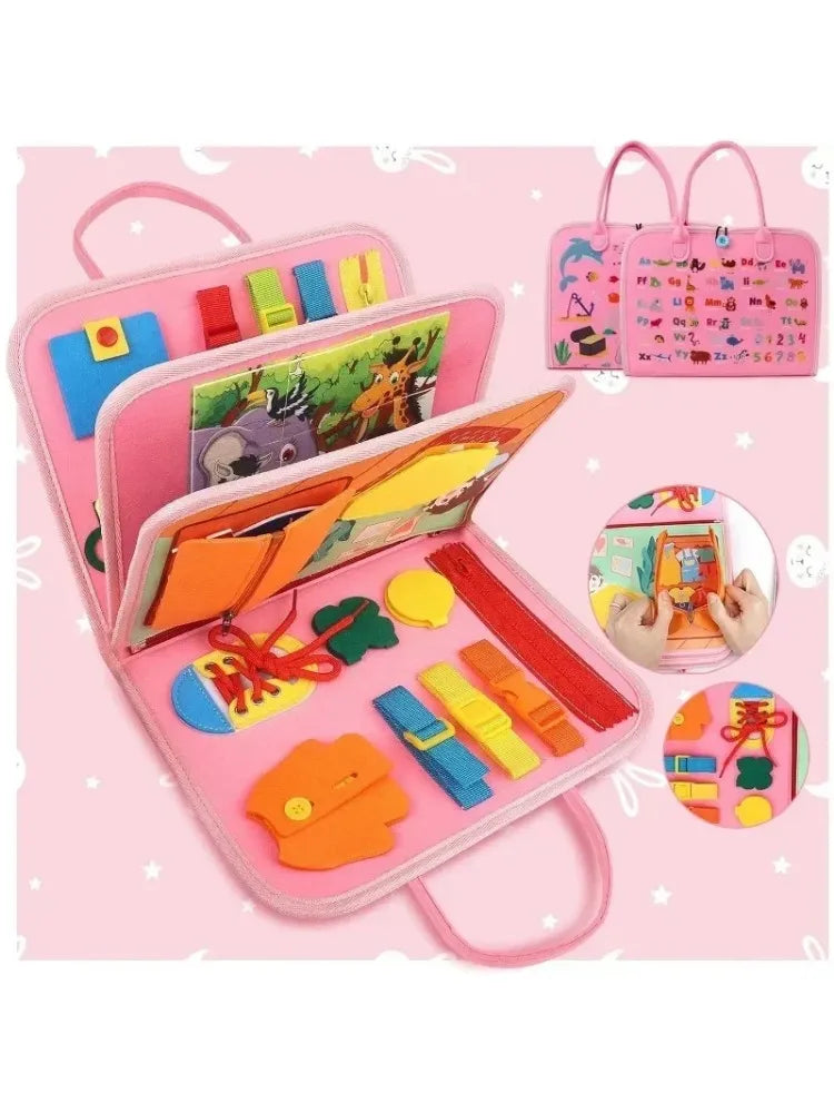 Montessori Busy Board – Sensory Toy for Ages 1–3