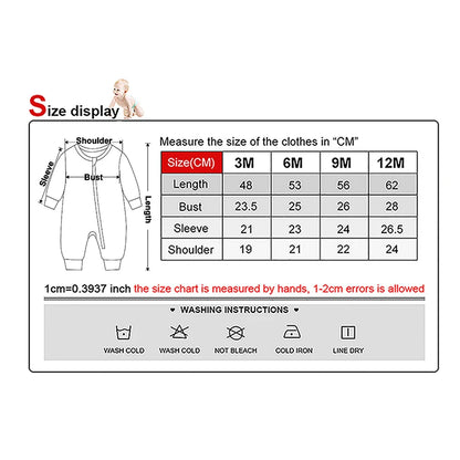 3-Pack Baby Rompers – Cotton Zippered Fall/Winter Set