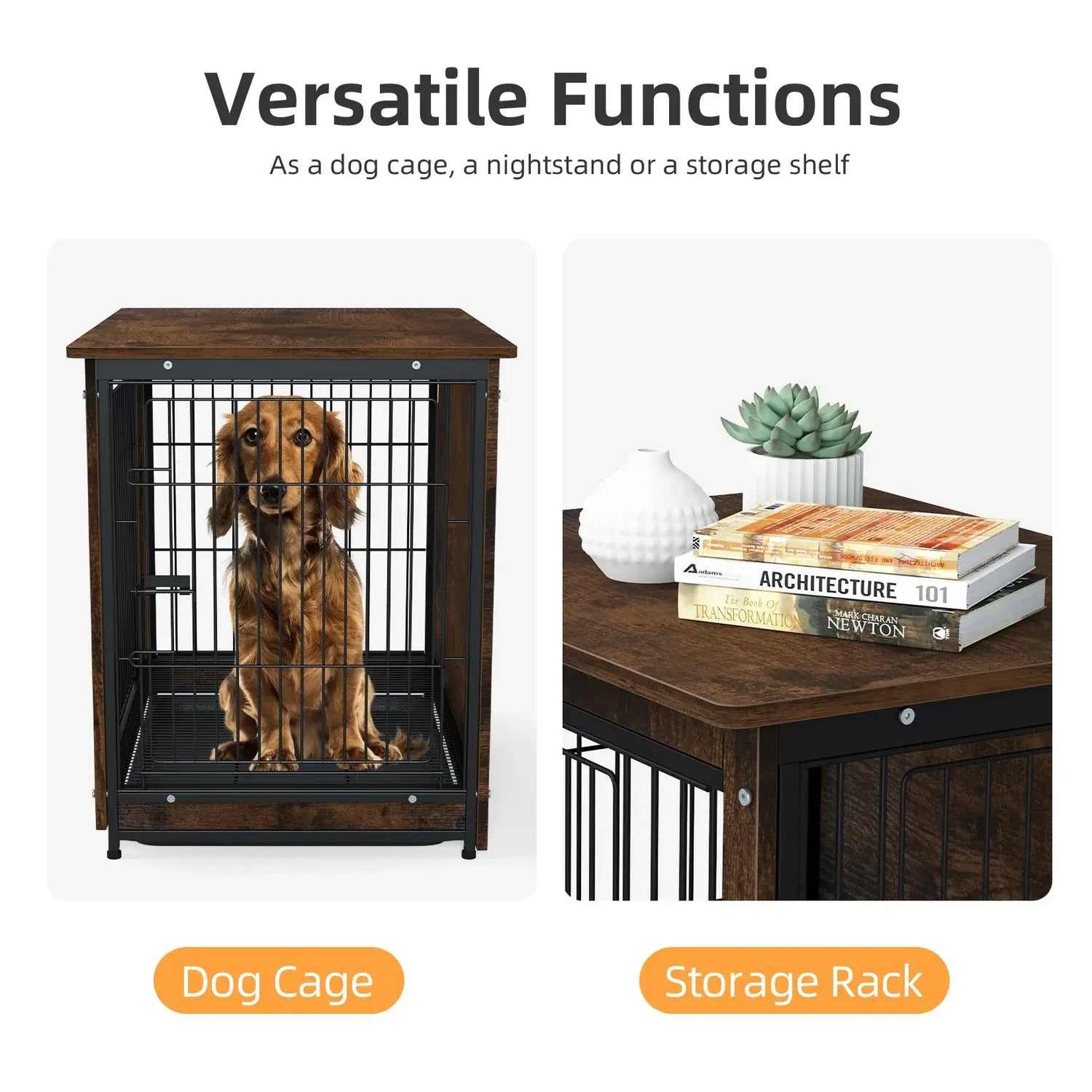 Dog Cage Furniture – 3 Sizes, Double Doors and Tray
