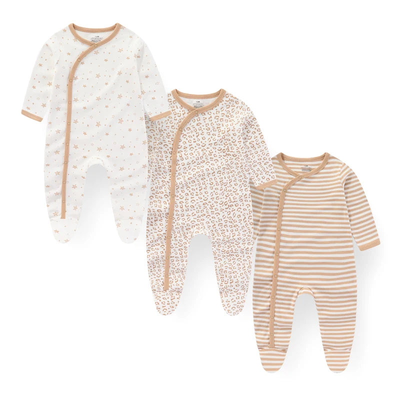 3-Piece Unisex Baby Set – Cotton Romper for Fall/Winter