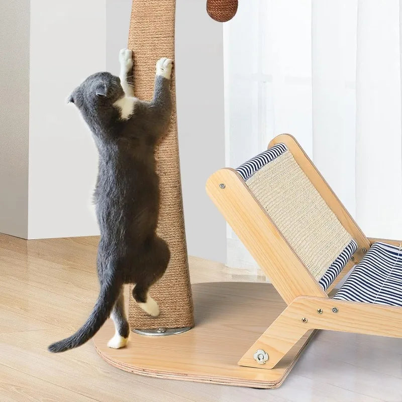 Palm-Shaped Scratching Post with Bed – For Indoor Cats