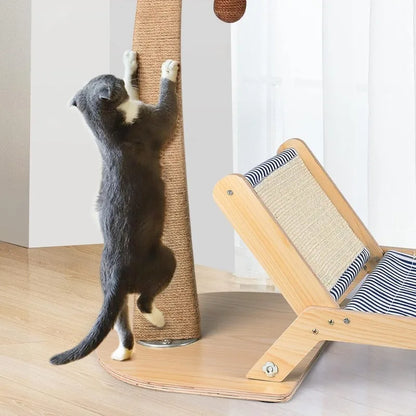 Palm-Shaped Scratching Post with Bed – For Indoor Cats