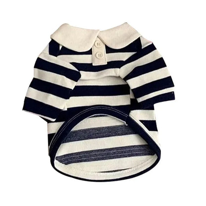 Striped Dog Polo Shirt – Soft Summer Outfit for Puppies