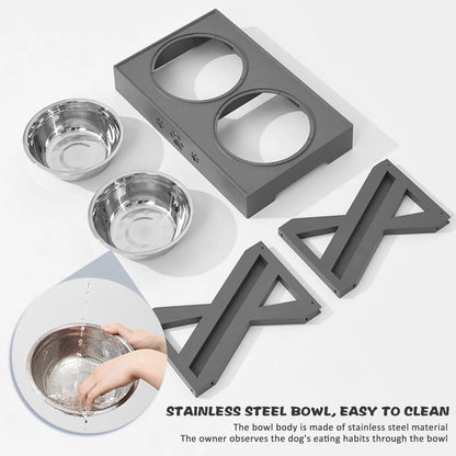Stainless Steel Elevated Dog Bowl – Non-Slip Design