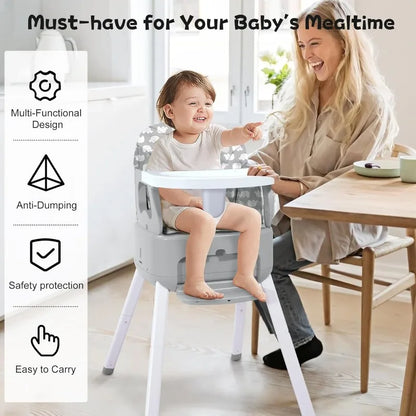 3-in-1 Portable High Chair – Baby &amp; Toddler, Foldable