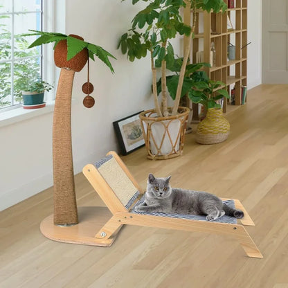 Palm-Shaped Scratching Post with Bed – For Indoor Cats