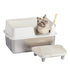 XL Stainless Steel Litter Box – High Sides & Lid