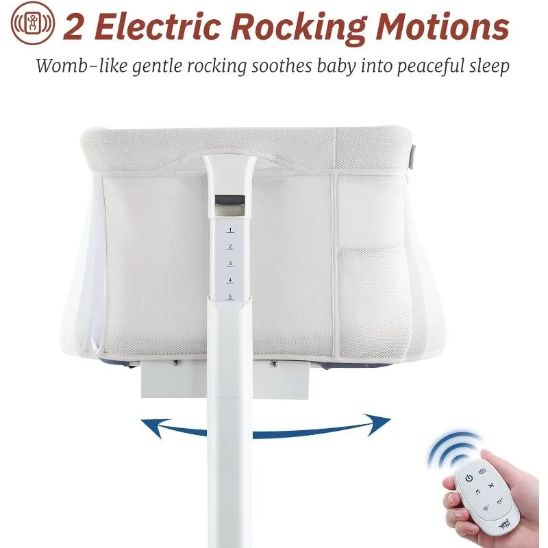 Electric Rocking Bassinet – Adjustable Bedside Cradle