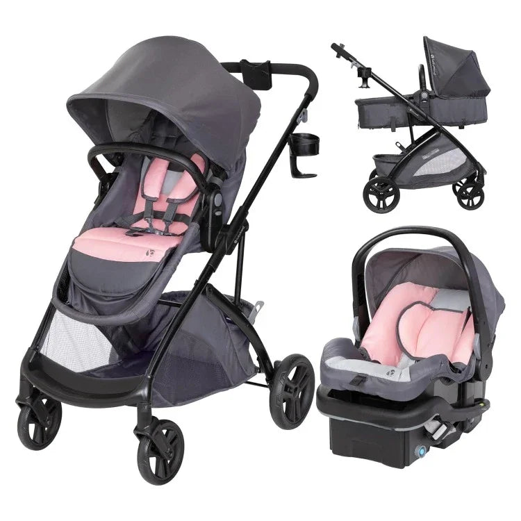 Switch 6-in-1 Stroller Travel System – Dash Pink