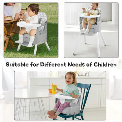 3-in-1 Portable High Chair – Baby &amp; Toddler, Foldable