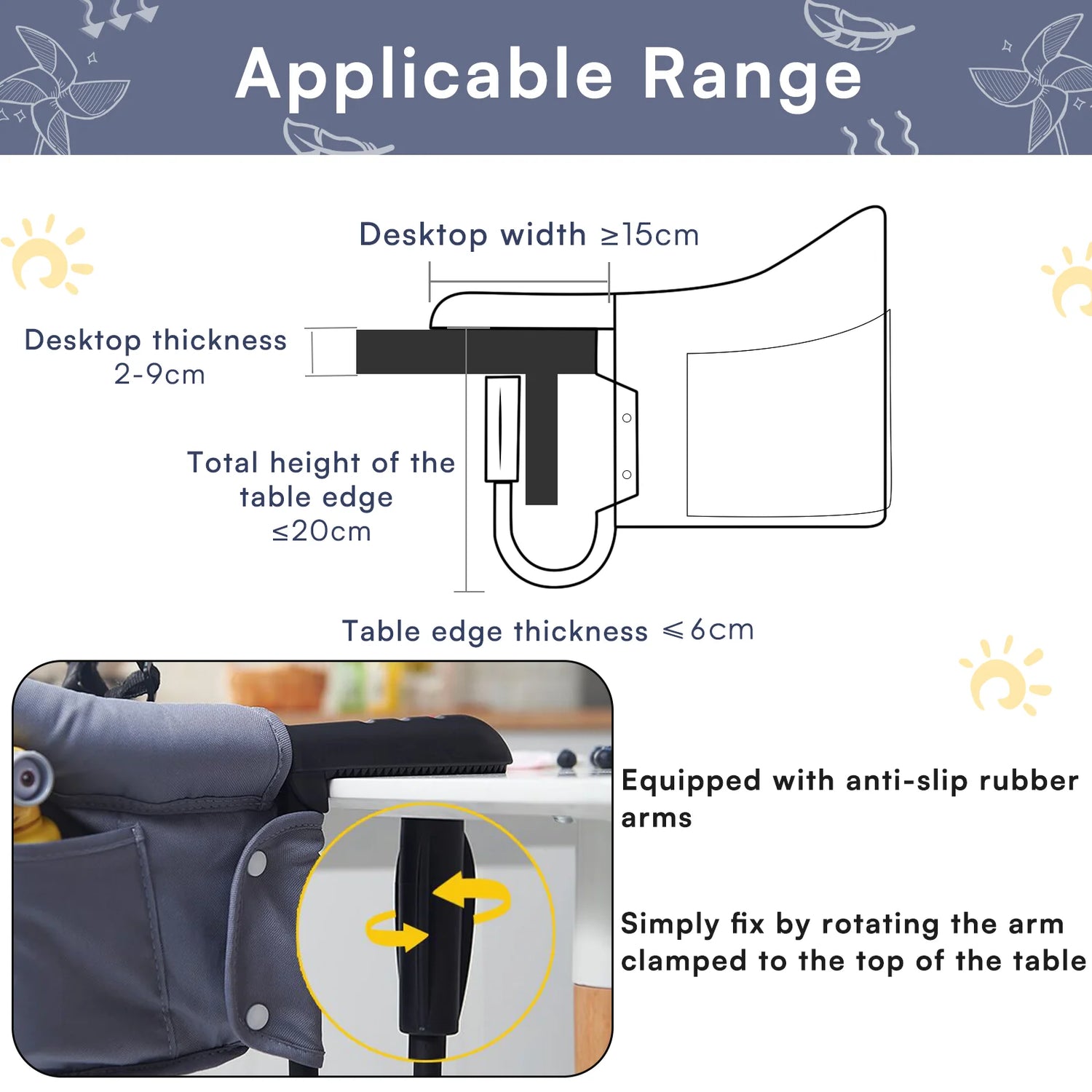 UBRAVOO Hook-On High Chair – Foldable &amp; Portable