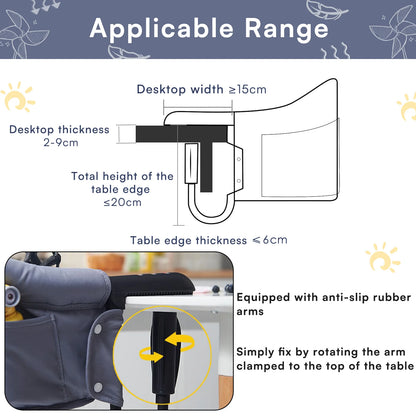 UBRAVOO Hook-On High Chair – Foldable &amp; Portable