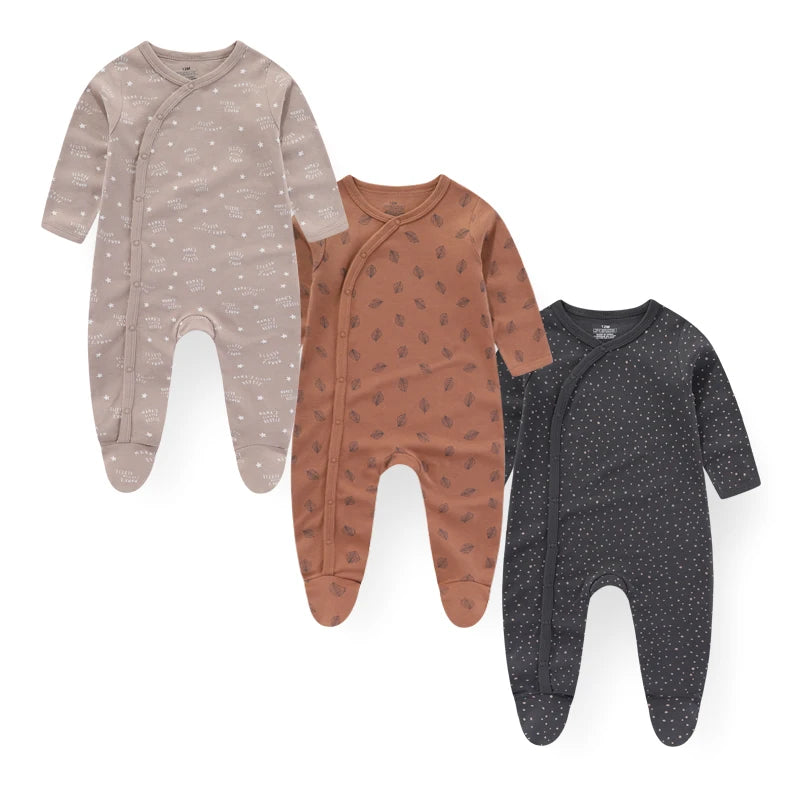 3-Piece Unisex Baby Set – Cotton Romper for Fall/Winter
