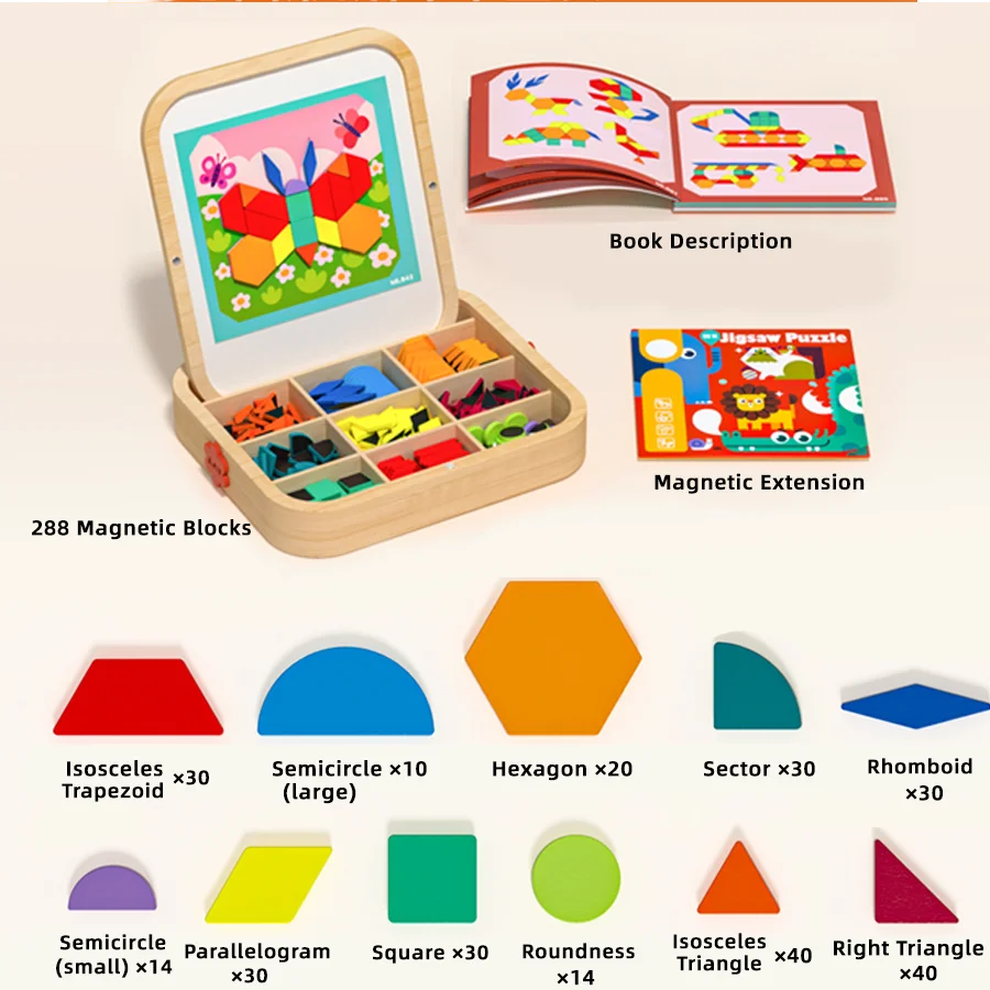 288pcs Magnetic Geometry Puzzle – Creative Brain Toy
