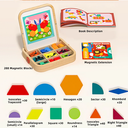 288pcs Magnetic Geometry Puzzle – Creative Brain Toy