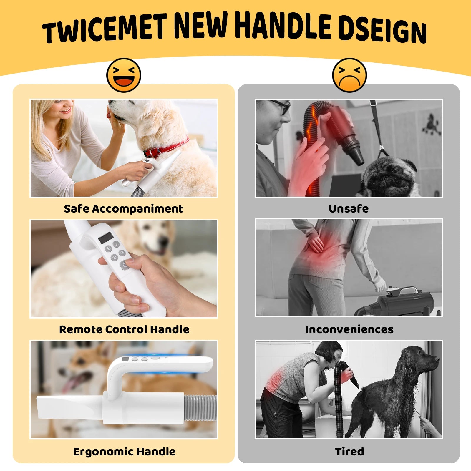 Dog Hair Dryer – Powerful, Heat-Resistant Handle
