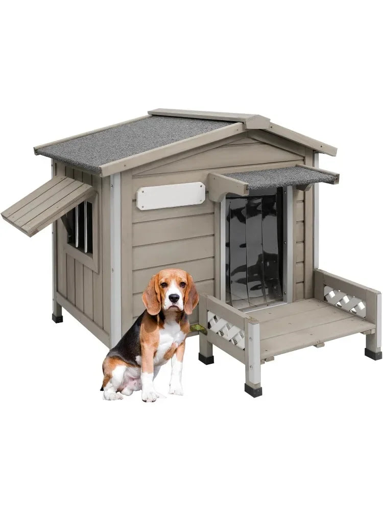 Weatherproof Dog House – Indoor/Outdoor w/ Iron Frame
